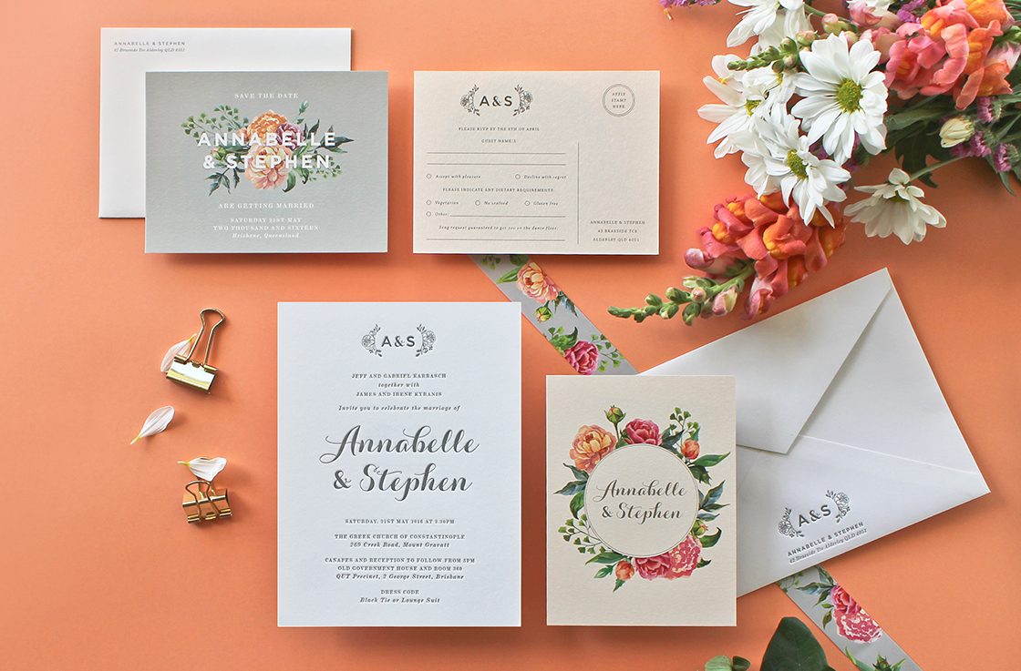 Annabelle-and-Stephen_Floral-Bouquet-monogram-letterpress_Invite