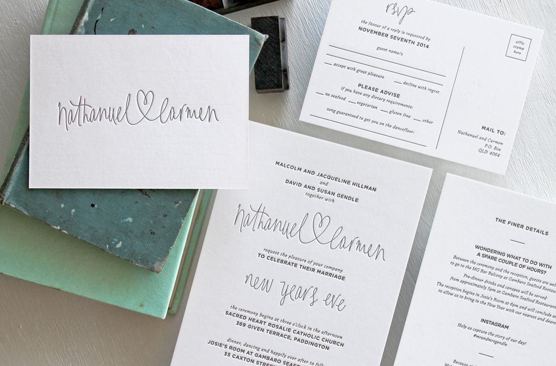 Carmen-and-Nathanuel_Hand-drawn-script-Typographic_Letterpress-Invite